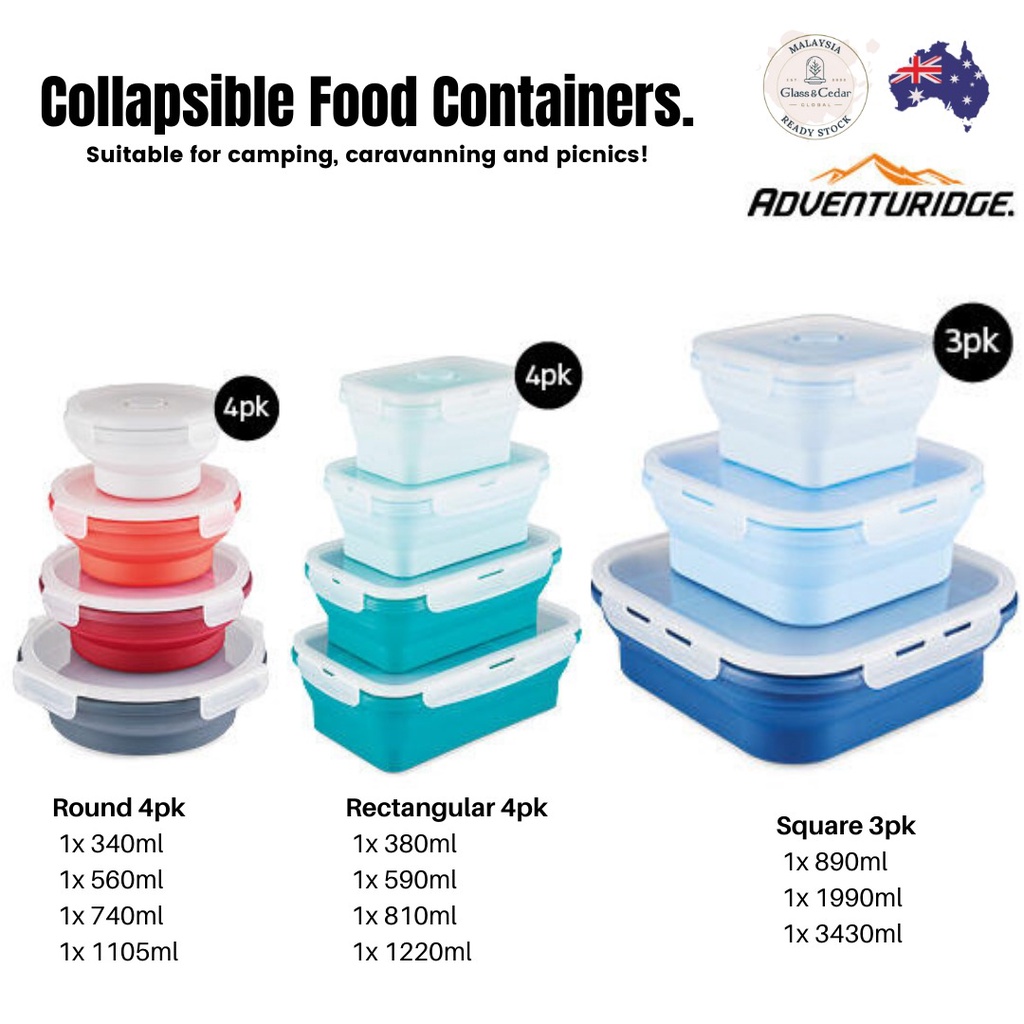 (IMPORTED FROM AUSTRALIA) COLLAPSIBLE FOOD CONTAINERS / CAMPING