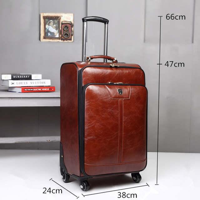 Leather Luggage Trolley Bag /Koper Kulit, 3 Set in 1 Set 20