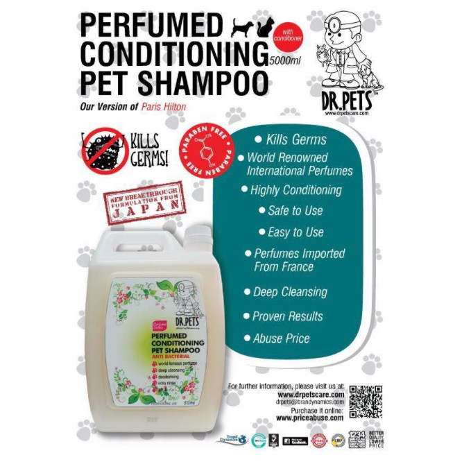 Dr Pets Perfumed Conditioning Pet Shampoo - Paris Hilton (Dog & Cat) 5L