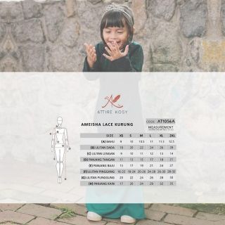 Baju Kurung Lace Budak Ameisha AT1056A XS XXL Baju Raya Baju Kurung Lace Budak Ameisha AT1056A XS XXL Baju Raya