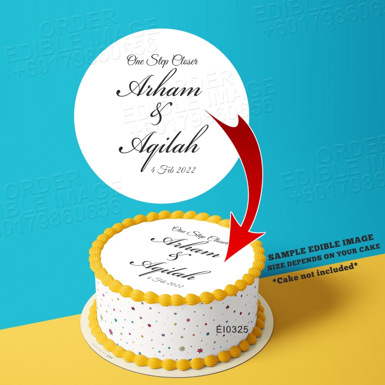 Printing EI Wedding 15 Edible Image Print Cake Photo Icing Paper