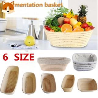 17x12x6cm Oval Baking Dough Bowl with Cloth Liner 1pc Bread Proofing Basket Handmade Bread Dough Proofing Rattan Basket
