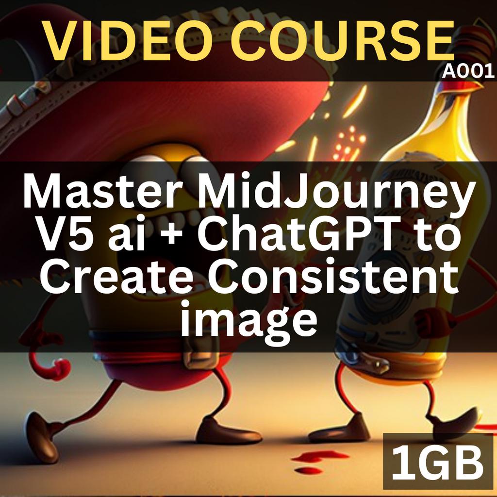 [Video Course] Master MidJourney V5 ai + ChatGPT to Create Consistent image | A001 | Udemy