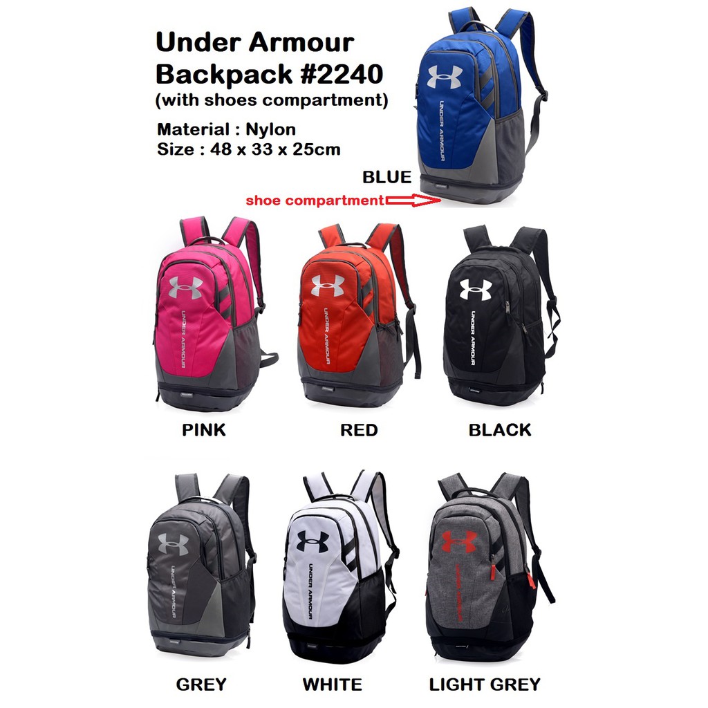 under armour backpack with shoe compartment