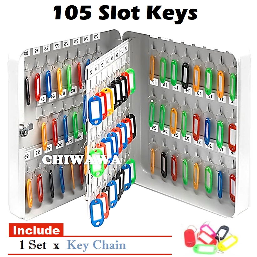 20 / 48 / 105 Keys Slot Lockable Metal Key Box Wall Mount Safe Storage Box with Security