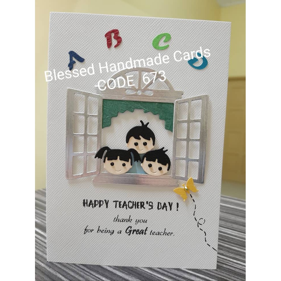 Handmade Cards Teacher S Day Card For Teacher 4r Size 2 Fold Card Shopee Malaysia