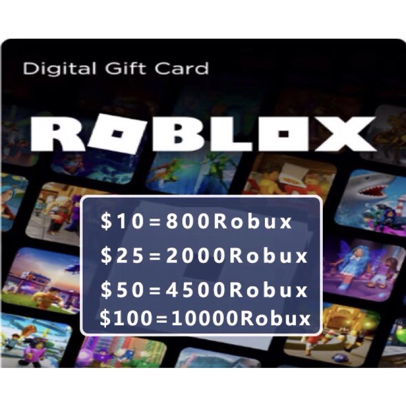 Global Original Roblox Game Cards Code Premium Roblox Robux 800 4500 Robux Shopee Malaysia - robux 100 gift card