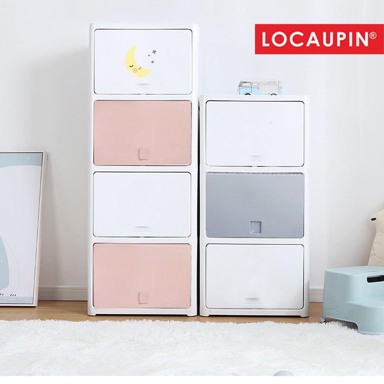 Locaupin Multipurpose Home 4 Tier Plastic Storage Box Drawer