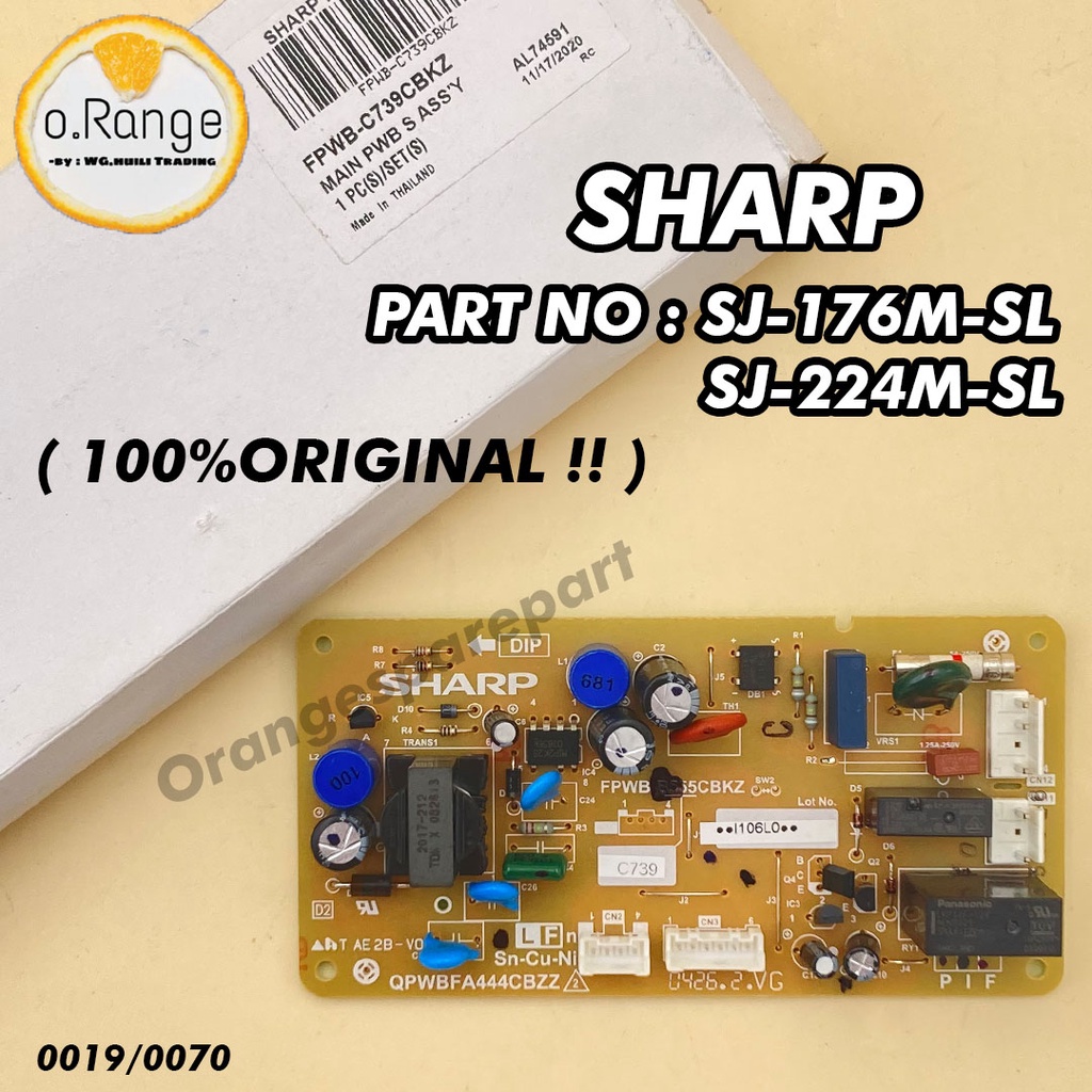 ( 100 ORIGINAL !! ) SHARP REFRIGERATOR MAIN PCB BOARD PART SJ176MSL / SJ224MSL C739