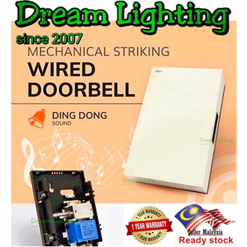Dream Lighting / Wired Doorbell Mechanical Striking Ding Dong Door Bell