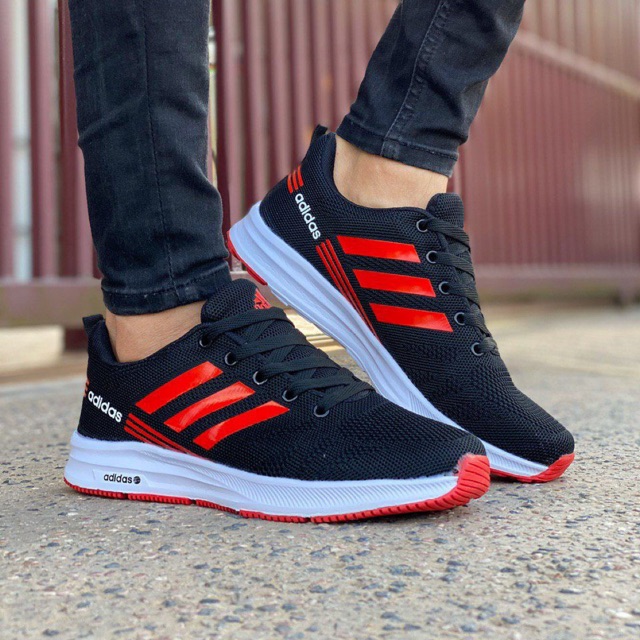adidas cloudfoam black and red