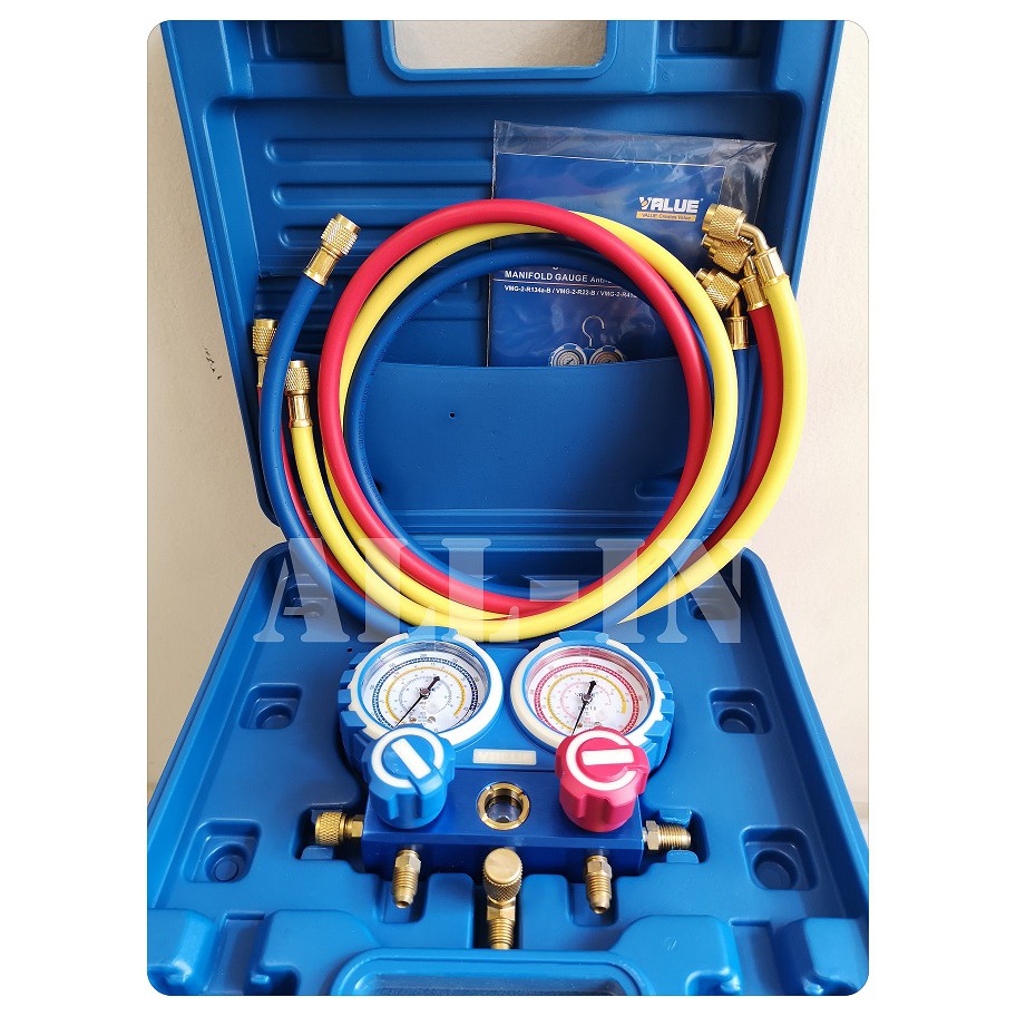 VALUE Manifold Gauge Set VMG2R410AB (R410A / R22 / R134A / R407C
