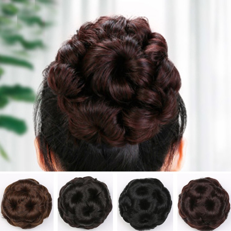Hair Bun Accessories On Ponytail Hair Piece Synthetic Fiber Clip