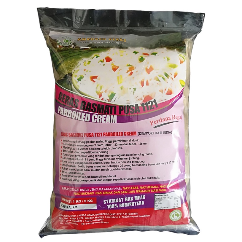 Buy Beras Basmathi Amruash Cream 1 Kg Beras Basmati Pusa 1121 Parboiled Cream Seetracker Malaysia