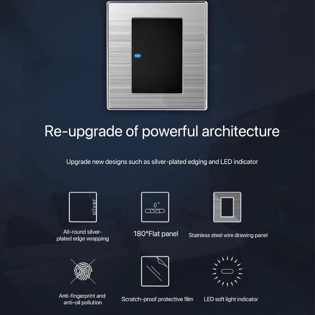 Durable Premium 【Stainless steel】International universal 13A power socket USB 3/5 core 1/2/3/4 gang wall light sw... - Image 4