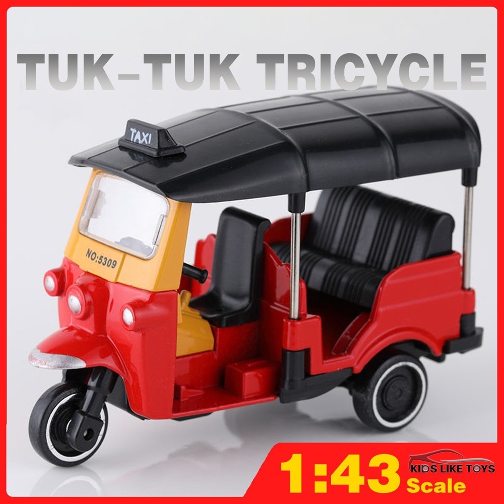 KLT 1:43 Thai Tricycle Tuk-Tuk Car Model Kids Toys For Boys Kids Toys Cars Toys