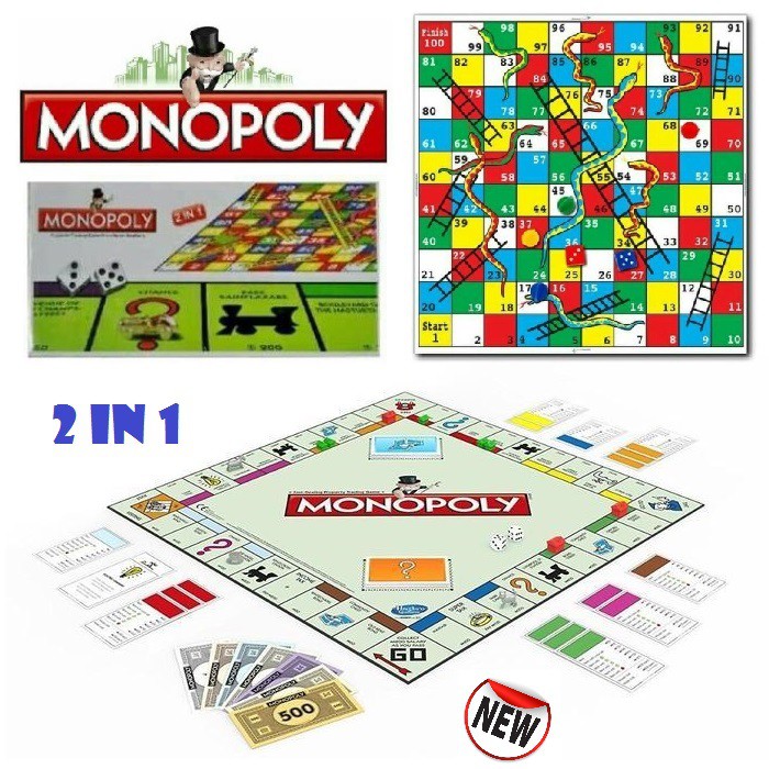 Monopoly / snake & ladder 2 in 1 board game BeeCost