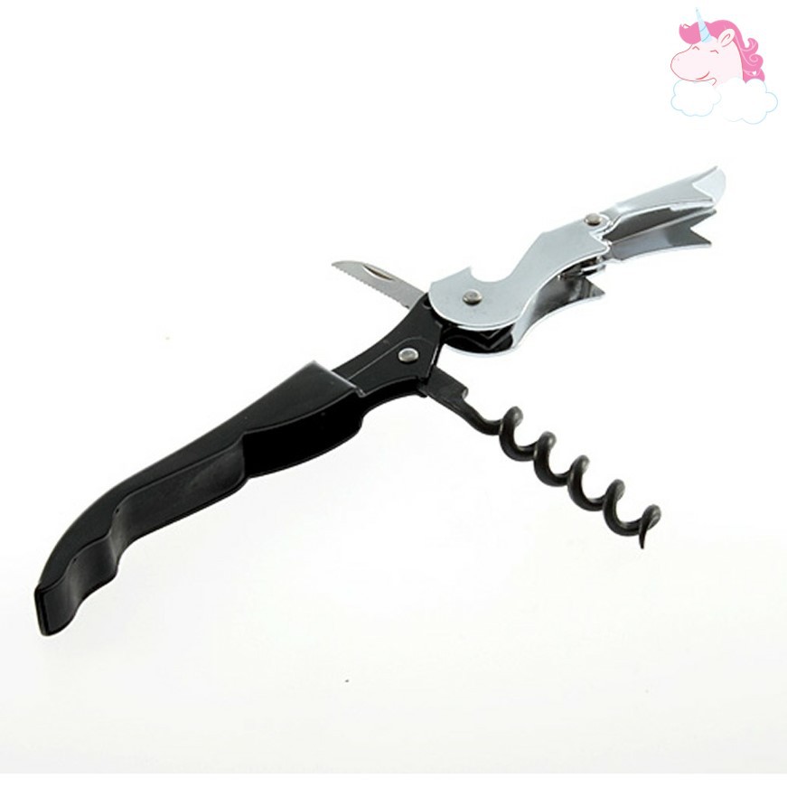 MULTIPURPOSE STAINLESS STEEL WINE CORKSCREW CAP OPENER  [READY STOCK]