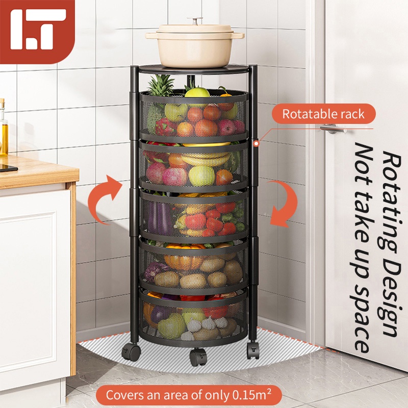 Rak dapur Onion Rack Rak Bawang kitchen Rotating rack organizer rak ...