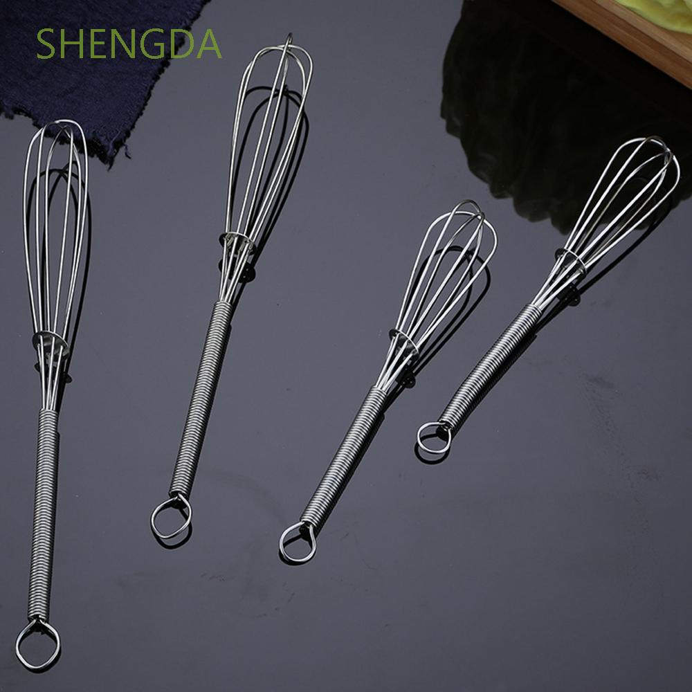 SHENGDA Eco-Friendly Egg Beater Rotary Kitchen Gadgets Whisk Stainless Steel Blender Egg Mixer Agitator Multifunctional Baking Egg Tool