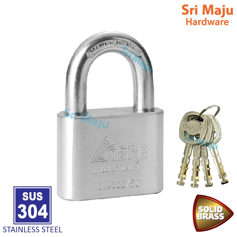 Maju Cl93 Sus304 50mm Quality Solid Brass Pad Lock Mangga Kunci Pintu 