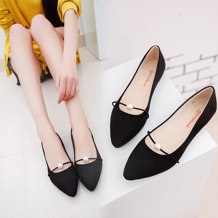 [Wholesale price] 2021 spring new Korean version of comfortable pointed toe flat shoes shallow mouth simple flat shoes fashion low-heeled women's shoes wholesale can be agent