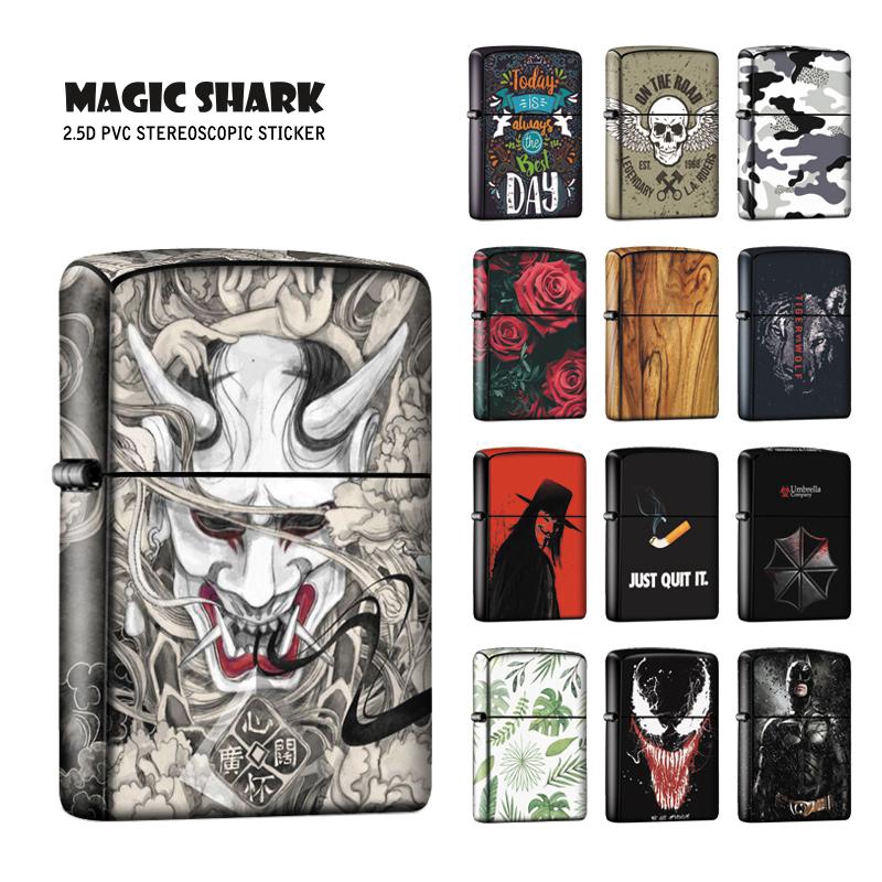 Magic Shark Leaf Vendetta Wolf Skull Devil Rabbit Batman Venom Stereo Film  Cover Sticker Case for Zippo Lighter | Shopee Malaysia