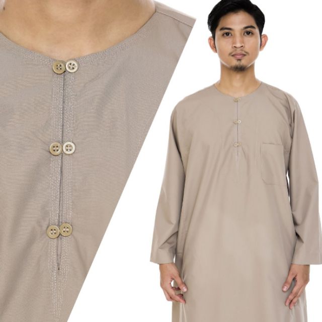 Jubah Lelaki Cotton Roundneck Oman Jubah Leher Bulat Teluk Belanga Sejuk Selesa Shopee Malaysia