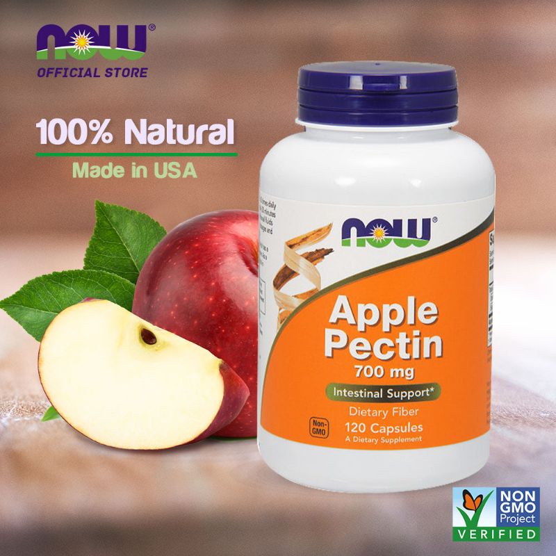 Now Foods, Apple Pectin, 700 mg, 120 Veg Capsules (Exp 2026) Shopee