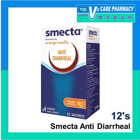 Smecta Anti Diarrheal Orange Vanila Flavour 12 sachets (Exp 04/2023