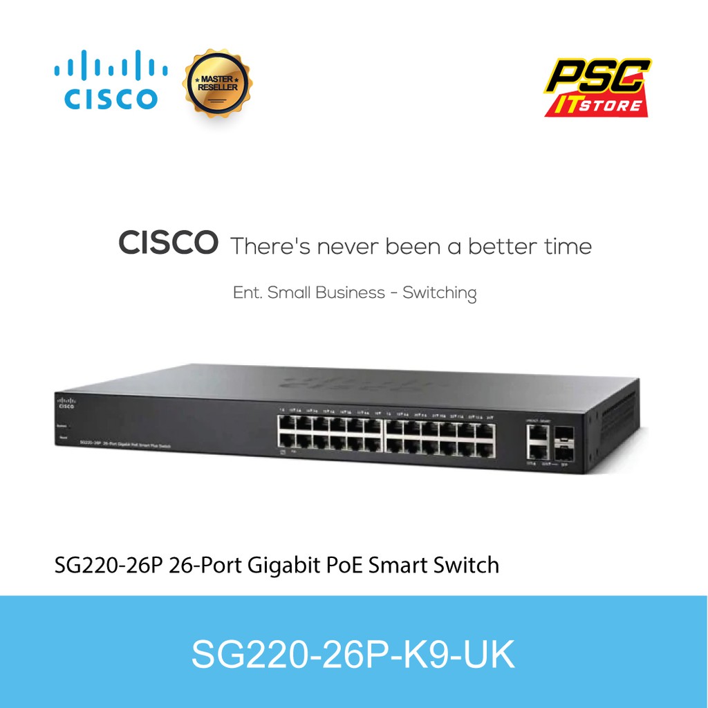 Cisco SG22026P 26Port Fully Managed Gigabit PoE Smart Switch (SG220