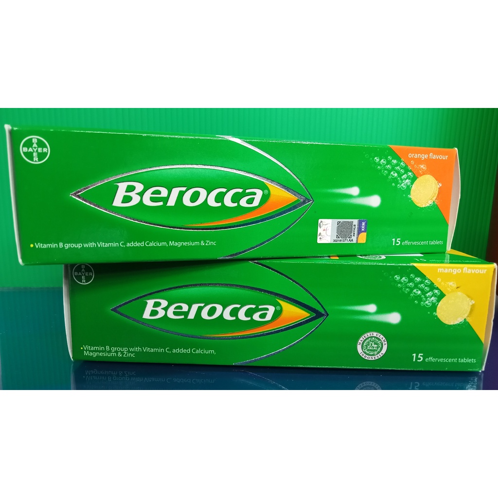 BEROCCA Vitamin B with Vitamin C added Calcium, Magnesium & Zinc,15's