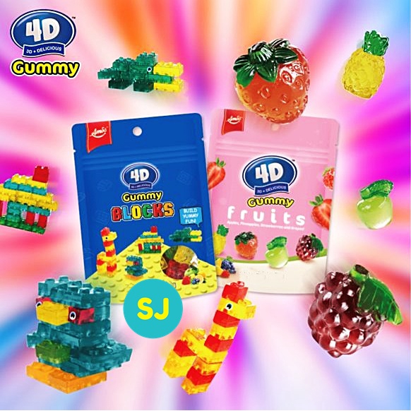 4d Gummy Blocks Fruits 40g Halal Shopee Malaysia