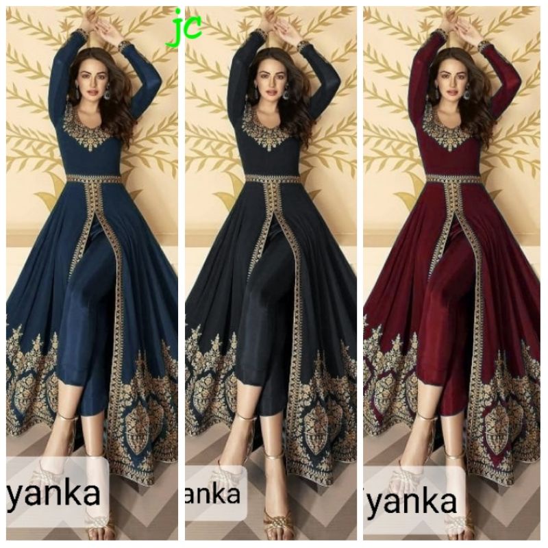 Jc/zr- priyanka Indian Set/Indian Embroidered Robe/Indian Robe