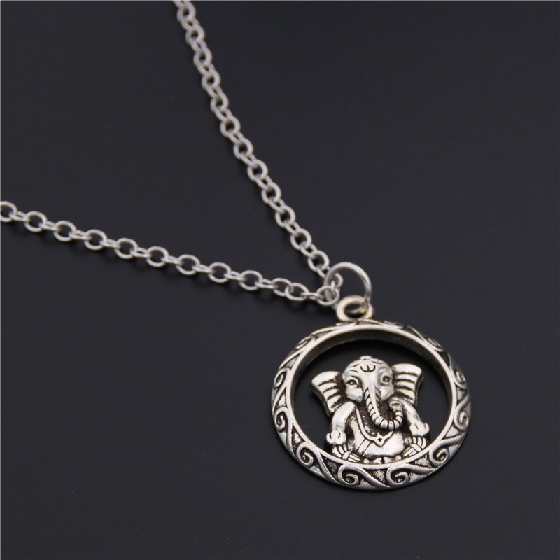 yoga Ganesha Buddha Elephant Long Chain pendant necklace