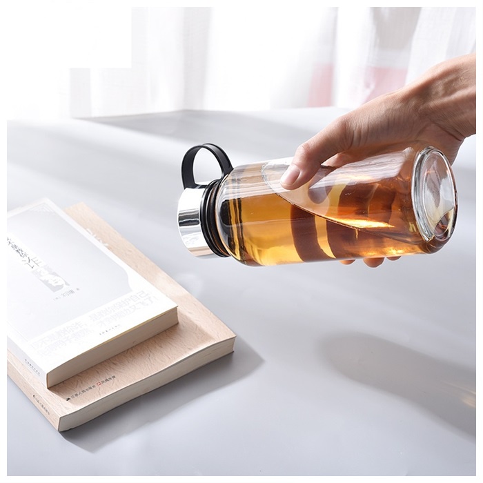 Premium Must Large Capacity Glass Cup Heat-Resistant Water Portable Men's Bottle - Image 4