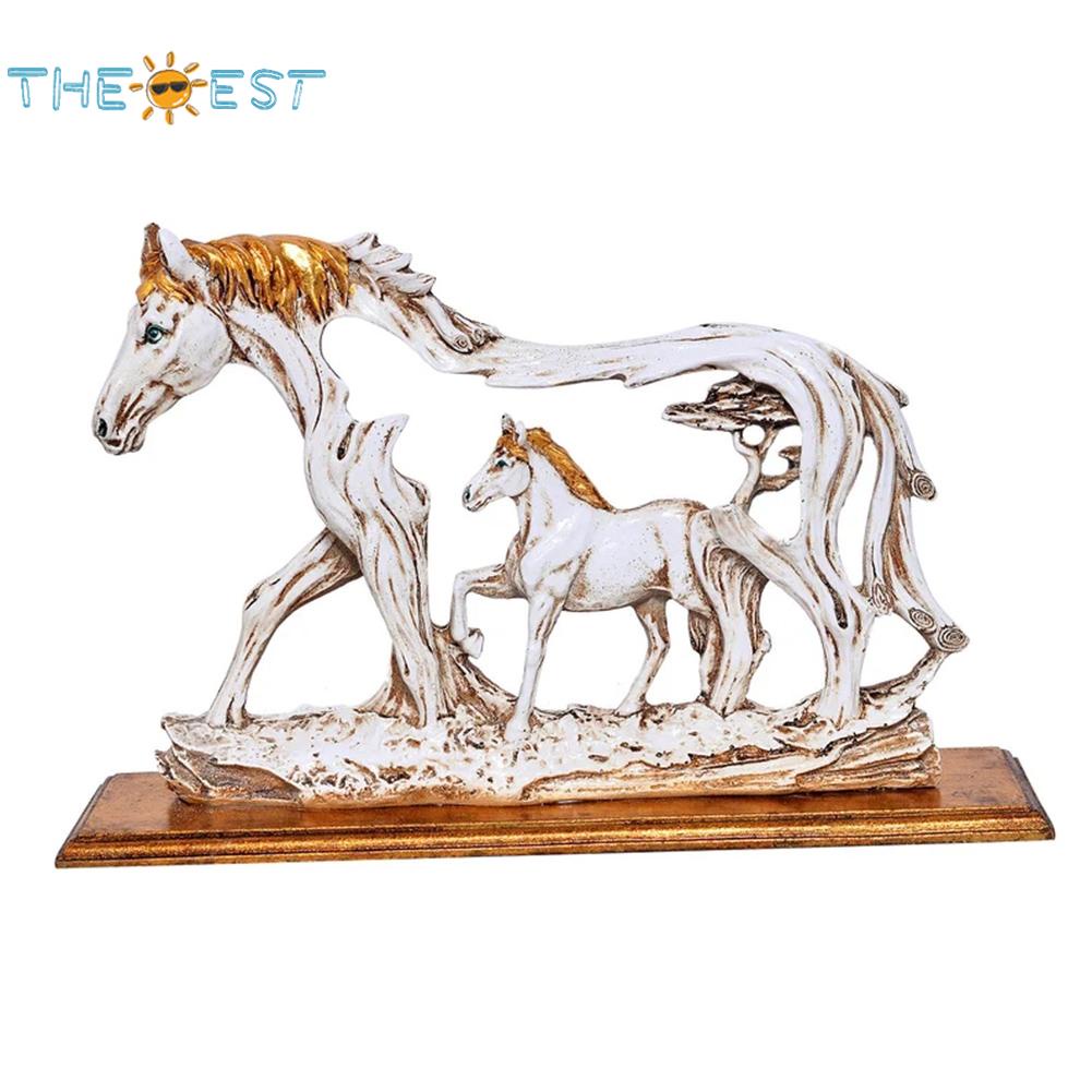 Resin Indian Horse Statue Home Office Desk Decor Handicraft Ornaments Miniatures for Friends Gifts