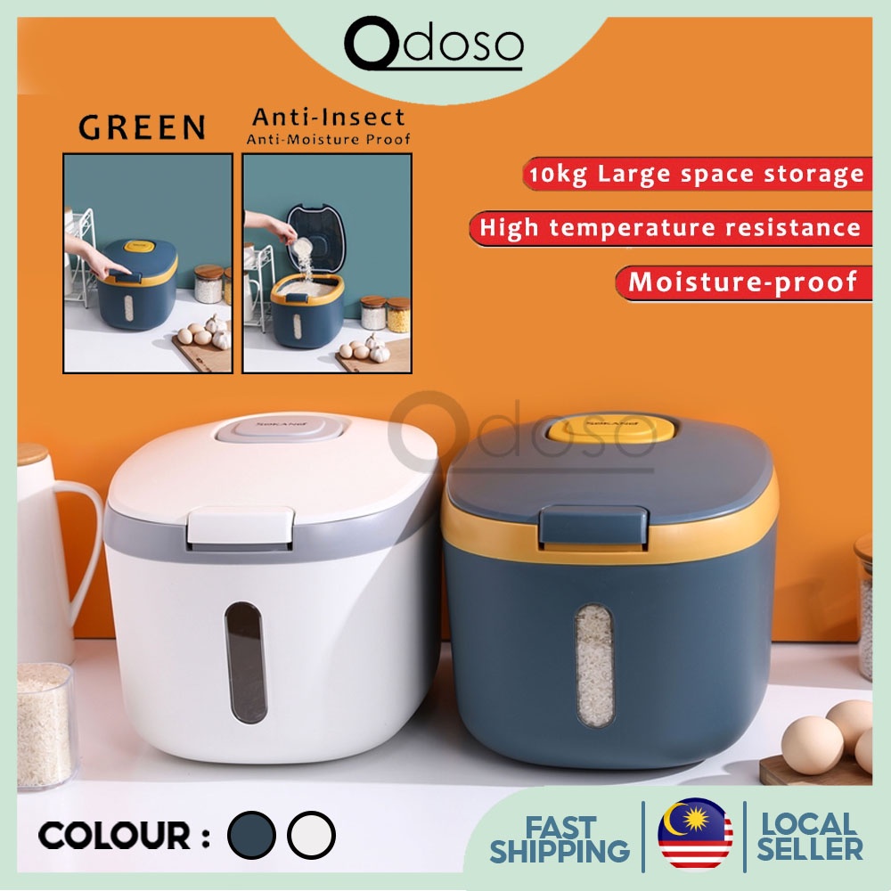 【10kg】ODOSO RD002 10kg Rice Bucket Insect-Proof And Moisture-Proof Sealed Rice Dispenser Rice Storage Container