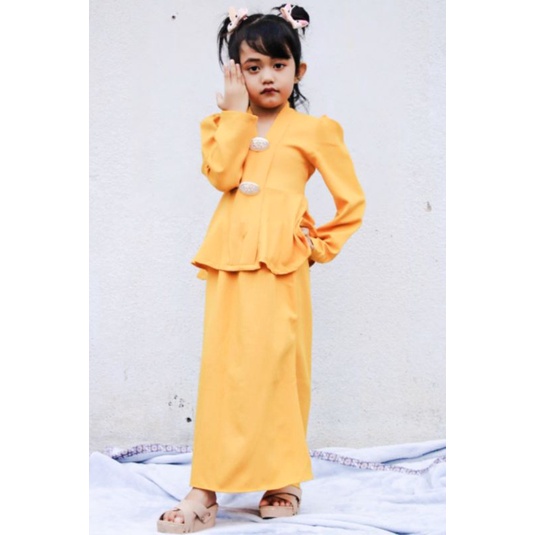 Baju Kurung Raya Budak Kecil Coulur Kuning