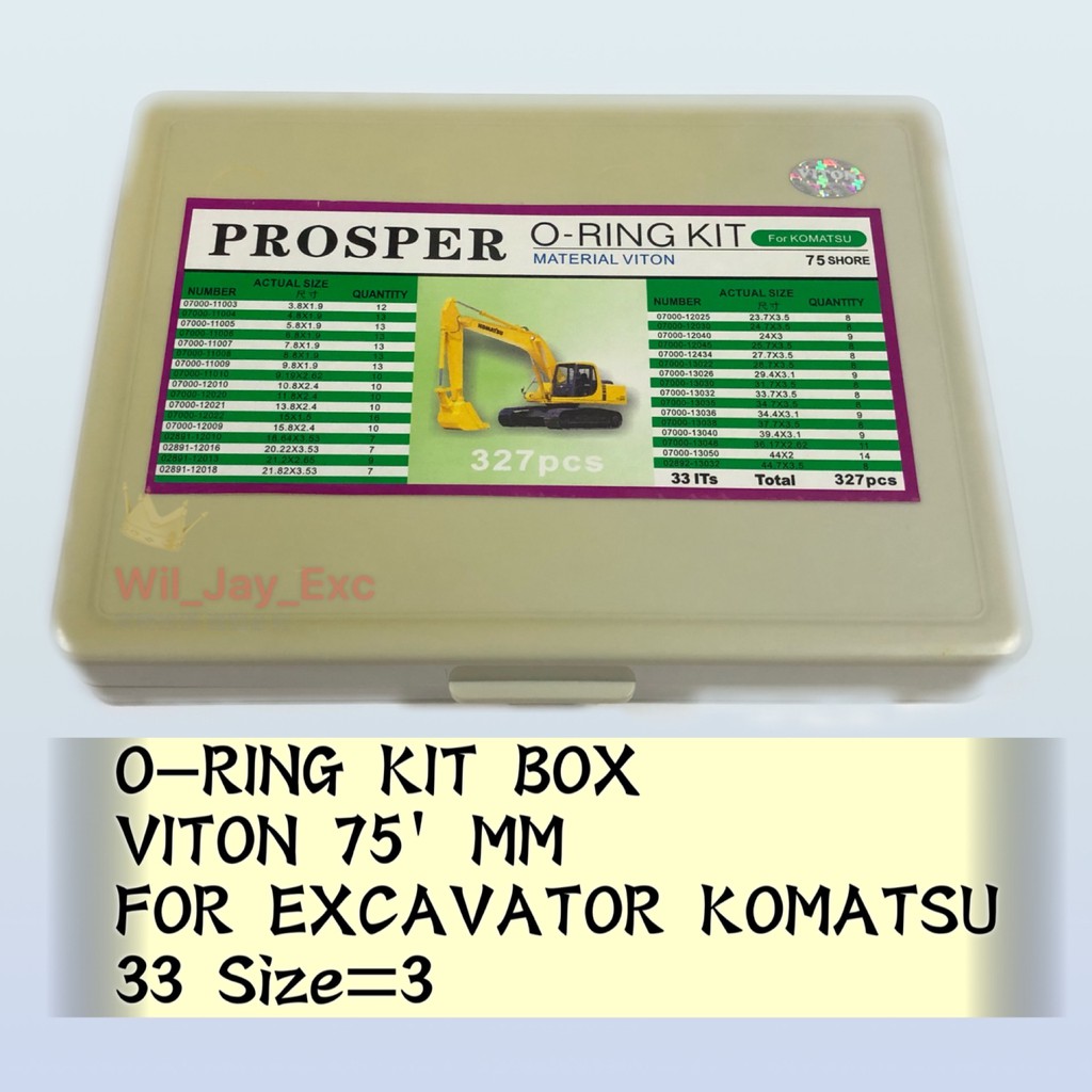 O Ring Kit Box Viton 75 Shore Mm Size For Excavator Komatsu Oring 327 Pcs Shopee Malaysia