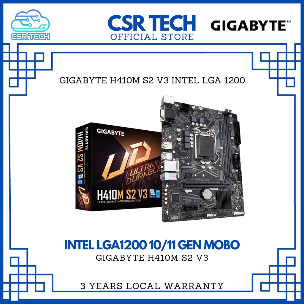 Gigabyte H410M S2 V3 Intel H410M LGA1200 Motherboard Shopee Malaysia