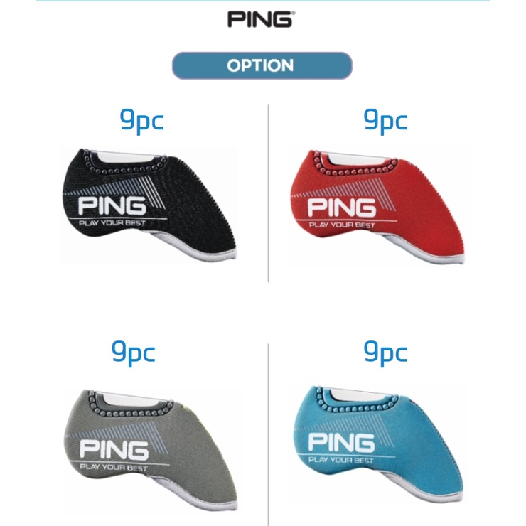 PING 2022 new Premium Original Golf Iron Club Head Cover Neoprene 9PCS