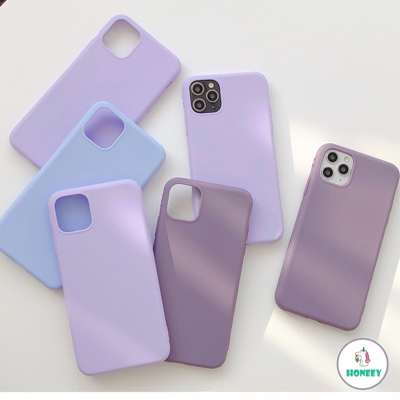 Solid Color Purple Phone Case For Iphone 12 Pro Max 11 Pro Max 6s 7 8 Plus Xs Max Xr Matte Soft Silicone Back Cover Shopee Malaysia