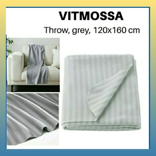 NEW 2 x IKEA VITMOSSA Grey Fleece Sofa Throws 120x160cm 