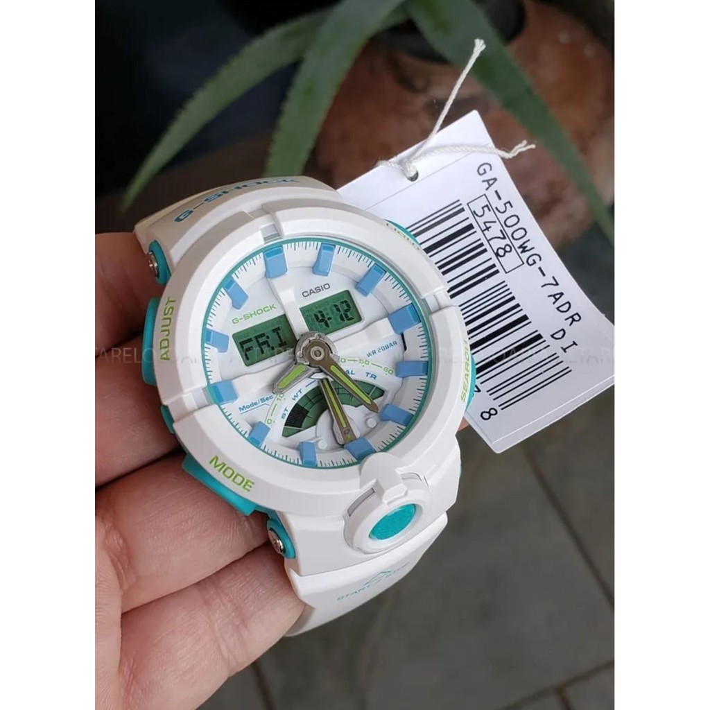 g shock white green