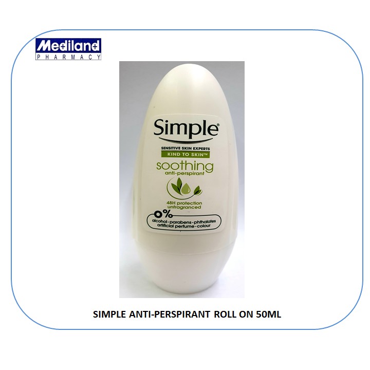 SIMPLE SOOTHING ANTIPERSPIRANT DEODORANT ROLLON 50ML Shopee Malaysia