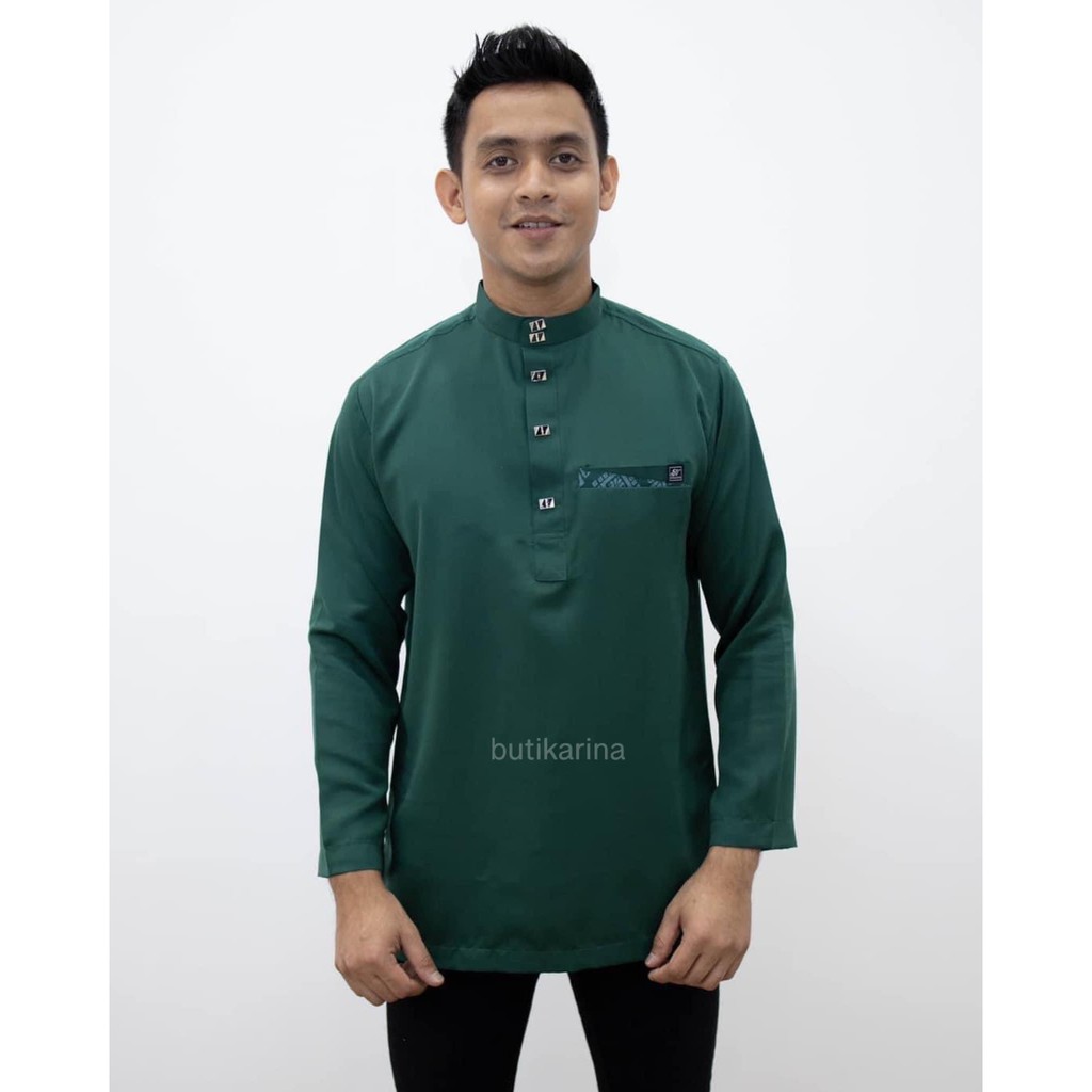 Buy KURTA MODEN HIJAU EMERALD GREEN DEWASA BAPA AYAH ANAK BUDAK 
