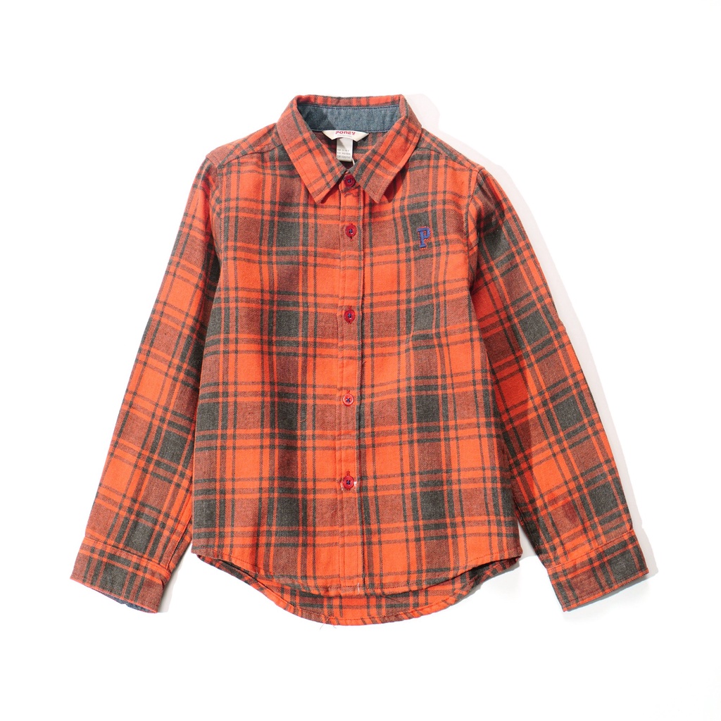 Poney Boys L/Sleeve Shirt 8050 Orange 12-18 Mth
