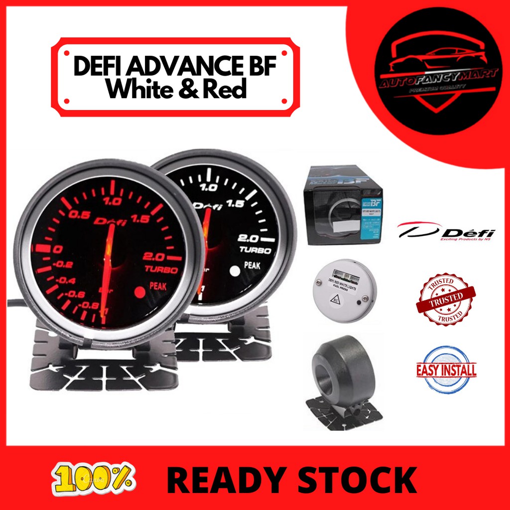 DEFI BF METER GAUGE WITH SENSOR (WHITE/RED)