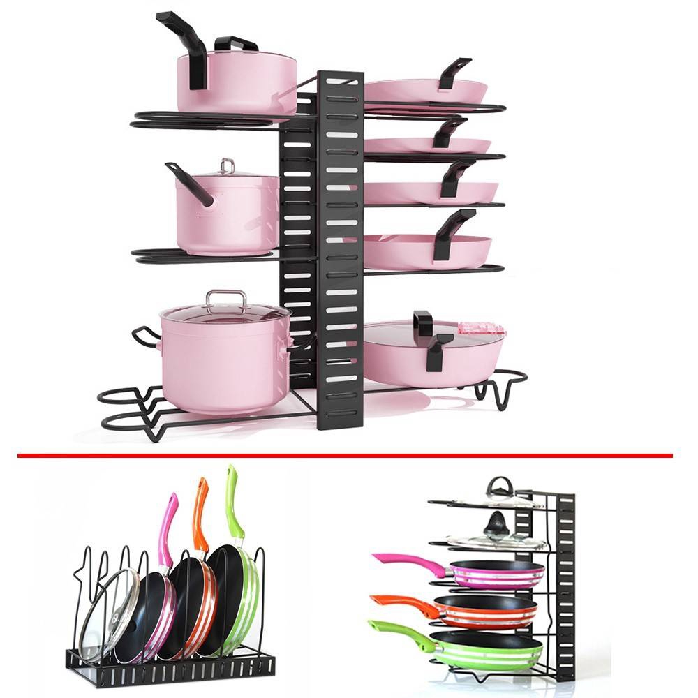 Rak Kuali dan Periuk 8 Tingkat Pots and Pans Organizer Pot Rak Kuali dan Periuk 8 Tingkat Pots and Pans Organizer Pot